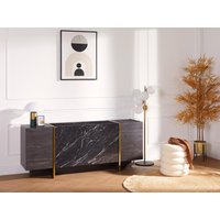 Sideboard mit 4 Türen - Marmor-Optik Schwarz & Goldfarben - CADEBA von Kauf-unique