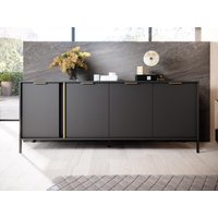 Sideboard mit 4 Türen - Anthrazit & Goldfarben - PAVELI von Kauf-unique