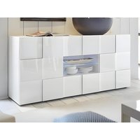 Sideboard mit 2 Türen & 2 Schubladen + LEDs - Weiß lackiert - CALISTO von Kauf-unique