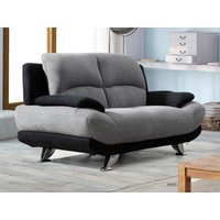 Sofa 2-Sitzer - Microfaser - Grau & Schwarz - MUSKO von Vente-unique