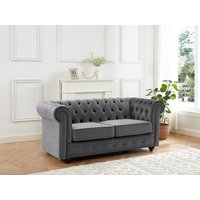 Sofa 2-Sitzer - Samt - Anthrazit - CHESTERFIELD von Vente-unique