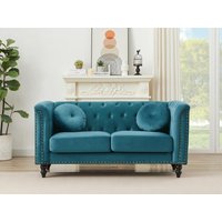Sofa 2-Sitzer - Samt - Grünblau - TURNER von Vente-unique