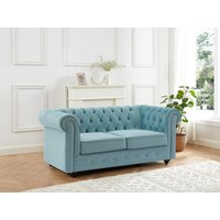 Sofa 2-Sitzer - Samt - Pastellblau - CHESTERFIELD Sofa 2-Sitzer - Samt - Pastellblau - CHESTERFIELD von Vente-unique
