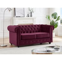 Sofa 2-Sitzer - Samt - Purpur - CHESTERFIELD von Vente-unique