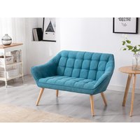 Sofa 2-Sitzer - Stoff - Blau - CASERTA von Kauf-unique