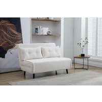 Sofa 2-Sitzer mit Schlaffunktion - Bouclé-Stoff - Elfenbein - URIBIA von Vente-unique
