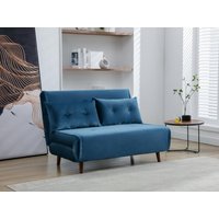 Sofa 2-Sitzer mit Schlaffunktion - Samt - Dunkelblau - URIBIA von Vente-unique