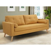 Sofa 3-Sitzer - Bouclé-Stoff - Gelb - TATUM von Kauf-unique