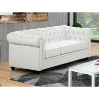 Sofa 3-Sitzer - Kunstleder - Weiß - CHESTERFIELD von Kauf-unique