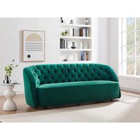 Sofa 3-Sitzer - Samt - Grün - ORTANO von Kauf-unique