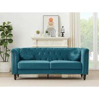 Sofa 3-Sitzer - Samt - Grünblau - TURNER von Kauf-unique