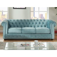 Sofa 3-Sitzer - Samt - Hellblau - CHESTERFIELD von Kauf-unique