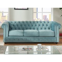 Sofa 3-Sitzer - Samt - Hellblau - CHESTERFIELD Sofa 3-Sitzer - Samt - Hellblau - CHESTERFIELD von Vente-unique
