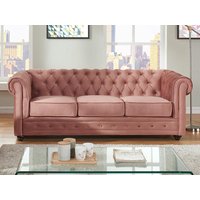 Sofa 3-Sitzer - Samt - Rosa - CHESTERFIELD von Kauf-unique