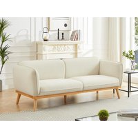 Sofa 3-Sitzer - Strukturstoff - Beige - FANIRA von Kauf-unique