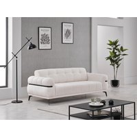 Sofa 3-Sitzer - Strukturstoff - Elfenbeinweiß - BELDOJA von Vente-unique