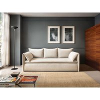 Sofa 3-Sitzer mit Schlaffunktion - Feincord - Beige - TEODORA von Vente-unique