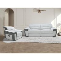 Sofa 3-Sitzer & Relaxsessel - Mikrofaser - Anthrazit & Hellgrau - PARUA von Kauf-unique