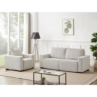 Sofa 3-Sitzer & Sessel - Cord - Beige - AMELIO von Kauf-unique