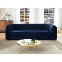 Sofa Chesterfield 3-Sitzer - Samt - Dunkelblau - STANLEY von Kauf-unique