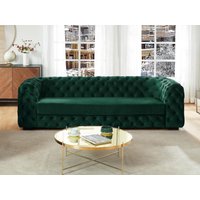 Sofa Chesterfield 3-Sitzer - Samt - Tannengrün - STANLEY Sofa Chesterfield 3-Sitzer - Samt - Tannengrün - STANLEY von Vente-unique