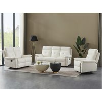 Relaxsofa 3-Sitzer - Leder- Weiß - VINETA von Kauf-unique