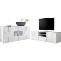 Sparset: TV-Möbel + Sideboard - Weiß lackiert - CALISTO von Vente-unique