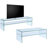 Sparset: Couchtisch + TV-Möbel - Glas - STILEOS Sparset: Couchtisch + TV-Möbel - Glas - STILEOS von Vente-unique