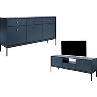 Sparset: Sideboard + TV-Möbel - Blau - BOGDAN von Kauf-unique