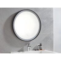 Badezimmerspiegel rund mit LED-Beleuchtung - 60 x 60 cm - Schwarz - NUMEA von OZAIA