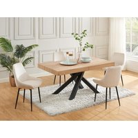 Stuhl 2er-Set - Cord & Metall - Cremefarben - MASURIE Stuhl 2er-Set - Cord & Metall - Cremefarben - MASURIE von Vente-unique