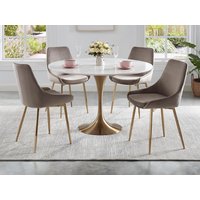 Stuhl 2er-Set - Samt & Goldfarbenes Metall - Taupe - MASURIE Stuhl 2er-Set - Samt & Goldfarbenes Metall - Taupe - MASURIE von Vente-unique