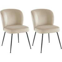 Stuhl 2er-Set - Samt & Metall - Beige - POLPONA von PASCAL MORABITO Stuhl 2er-Set - Samt & Metall - Beige - POLPONA von PASCAL MORABITO von Vente-unique