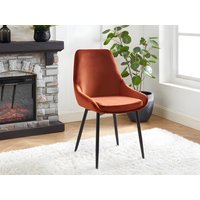 Stuhl 2er-Set - Samt & Schwarzes Metall - Terracotta - MASURIE Stuhl 2er-Set - Samt & Schwarzes Metall - Terracotta - MASURIE von Vente-unique