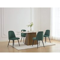 Stuhl 2er-Set - Samt & schwarzes Metall - Grün - ELEANA von Vente-unique