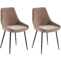 Stuhl 2er-Set - Stoff - Braun - MASURIE von Vente-unique