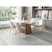 Stuhl 2er-Set - Stoff & Buche - Beige - MASURIE von Vente-unique