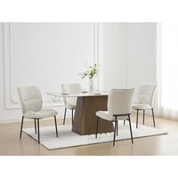 Stuhl 2er-Set - Strukturstoff & schwarzes Metall - Cremefarben - TIANIVA Stuhl 2er-Set - Strukturstoff & schwarzes Metall - Cremefarben - TIANIVA von Vente-unique