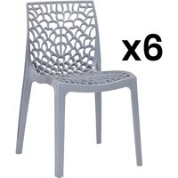 Stuhl 6er-Set - Kunststoff - Grau - DIADEME von Kauf-unique