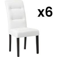 Stuhl 6er-Set - Leder - Weiß - TADDEO von Kauf-unique