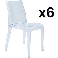 Stuhl 6er-Set stapelbar - Polycarbonat - Transparent - LUCINDA von Kauf-unique