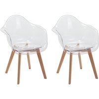 Stuhl mit Armlehnen 2er-Set- Polycarbonat & Buche - Transparent - VIXI von Kauf-unique