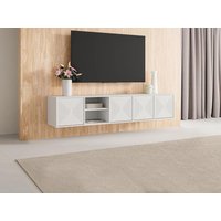 TV-Möbel hängend mit 4 Türen & 2 Fächern - MDF - Weiß - MEZULIA von Kauf-unique
