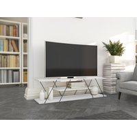 TV Möbel mit 2 Ablagen - Schwarz & Weiß - DELORY von Kauf-unique