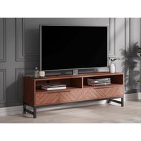 TV-Möbel mit 2 Schubladen & 2 Ablagefächern - Akazienholz & Metall - Holzfarben & Schwarz - VEDILA von Vente-unique