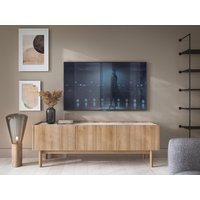 TV-Möbel mit 3 Türen - Helle Holzfarben & Marmor-Optik Weiß - SITOLI von Kauf-unique