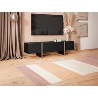 TV-Möbel mit 4 Türen - MDF- Schwarz & Goldfarben - LUVONIA von Kauf-unique