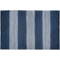 Teppich handgewebt - Jute - 140 x 200 cm - Blau & Weiß - KOCHI von OZAIA
