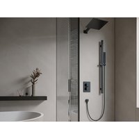 Unterputz-Duschset mit Thermostat-Mischbatterie und verstellbarer Wandhalterung - Schwarz matt - TEREK von Vente-unique