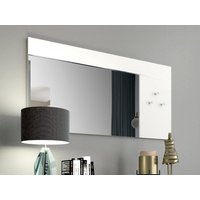 Wandspiegel mit 3 Kleiderhaken - 120 x 60 cm - Weiß - NIKLOS von Kauf-unique